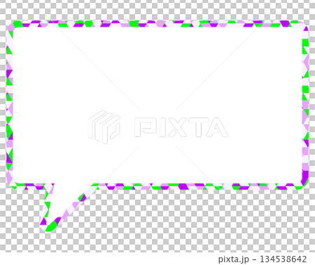 Stained glass style speech bubble, triangle pattern, square Stained glass style speech bubble, triangle pattern, square 134538642