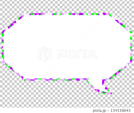 Stained glass style speech bubble, triangular pattern, elongated octagon Stained glass style speech bubble, triangular pattern, elongated octagon 134538643