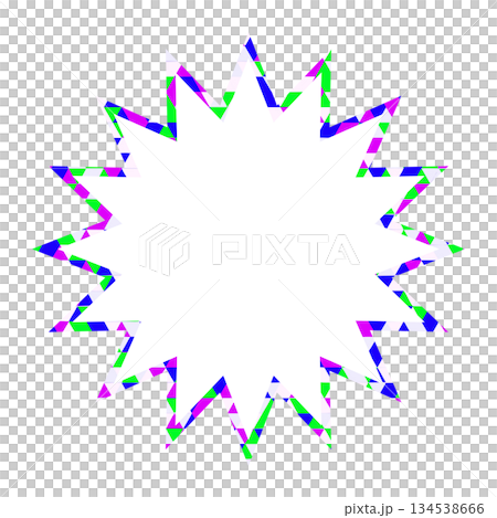 Stained glass style speech bubble, triangular pattern, jagged shape Stained glass style speech bubble, triangular pattern, jagged shape 134538666