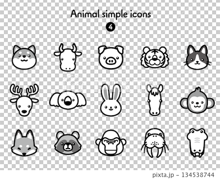 シンプルアイコン集 動物4 シンプルアイコン集 動物4 134538744