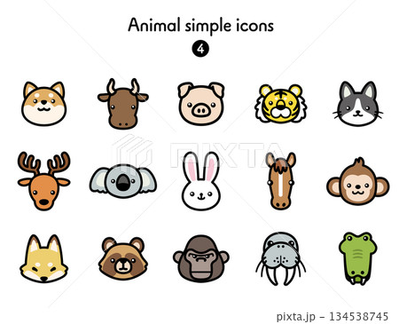 シンプルアイコン集 動物4 シンプルアイコン集 動物4 134538745
