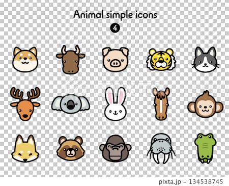 シンプルアイコン集 動物4 シンプルアイコン集 動物4 134538745