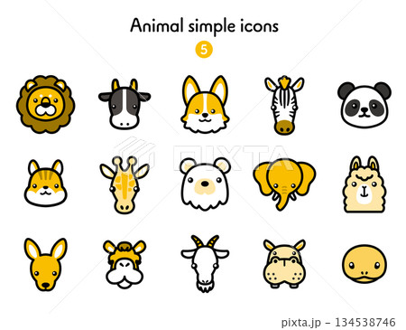 シンプルアイコン集 動物5 134538746