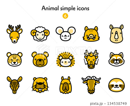 シンプルアイコン集 動物6 シンプルアイコン集 動物6 134538749