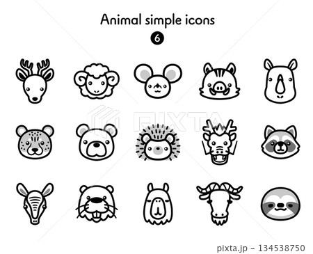 シンプルアイコン集 動物6 シンプルアイコン集 動物6 134538750
