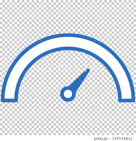 以藍色為底色的速度表時鐘圖示。適用於績效評估和展示成長情況。標題更改 134538812
