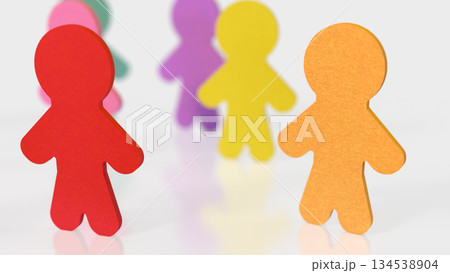 Colorful Abstract People Figures Representing Diversity Inclusion and Social Connection 3d render. 134538904