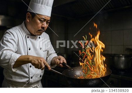 中華料理のシェフ 134538920