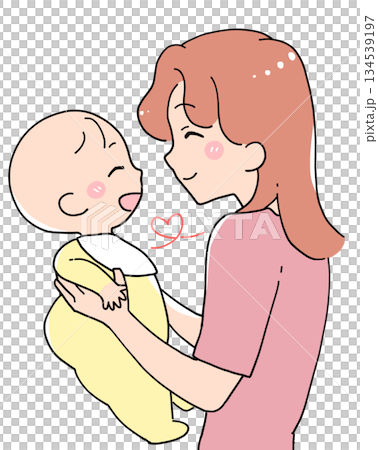 微笑的母親和孩子,黑白照片 微笑的母親和孩子,黑白照片 134539197