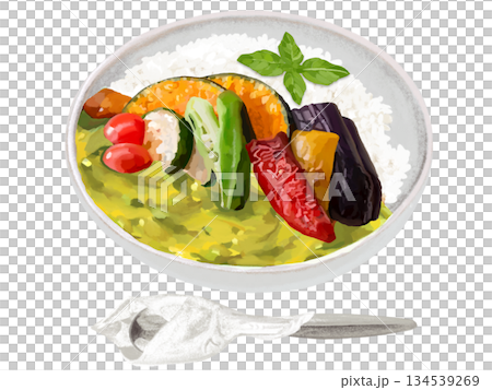 グリーンカレー（夏野菜）スプーン付き 134539269