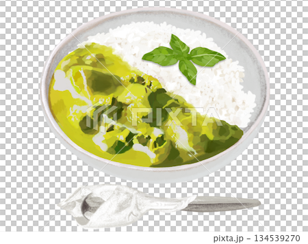 綠咖哩（用湯匙盛裝） 134539270