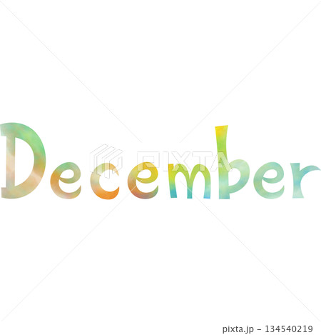 綺麗な水彩模様のDecemberのアイコンのイメージのイラスト 134540219