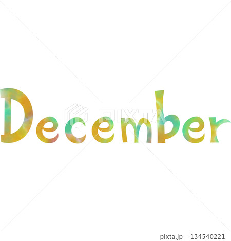 綺麗な水彩模様のDecemberのアイコンのイメージのイラスト 134540221