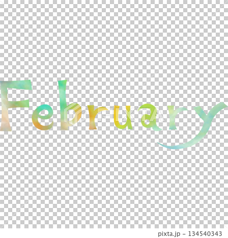 綺麗な水彩模様のFebruaryのアイコンのイメージのイラスト 綺麗な水彩模様のFebruaryのアイコンのイメージのイラスト 134540343