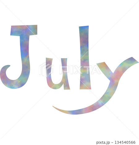 綺麗な水彩模様のJulyのアイコンのイメージのイラスト 134540566
