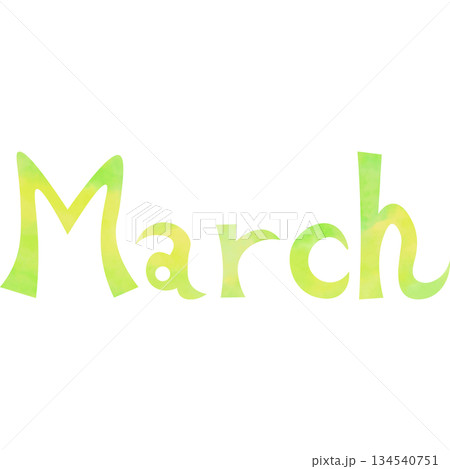 綺麗な水彩模様のMarchのアイコンのイメージのイラスト 134540751