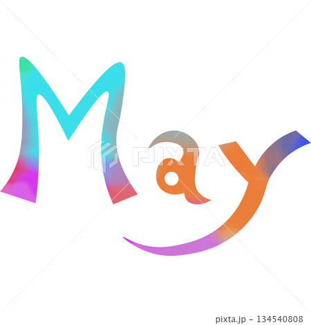 綺麗な水彩模様のMayのアイコンのイメージのイラスト 134540808