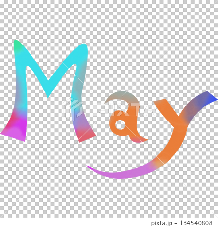 綺麗な水彩模様のMayのアイコンのイメージのイラスト 134540808
