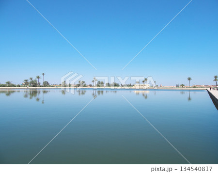 モロッコ　マラケシュ　メナラ庭園　貯水池　5月 134540817