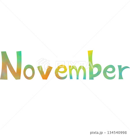 綺麗な水彩模様のNovemberのアイコンのイメージのイラスト 綺麗な水彩模様のNovemberのアイコンのイメージのイラスト 134540998