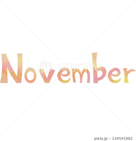 綺麗な水彩模様のNovemberのアイコンのイメージのイラスト 綺麗な水彩模様のNovemberのアイコンのイメージのイラスト 134541002