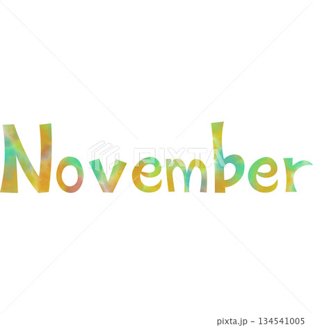 綺麗な水彩模様のNovemberのアイコンのイメージのイラスト 綺麗な水彩模様のNovemberのアイコンのイメージのイラスト 134541005