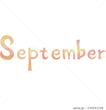 綺麗な水彩模様のSeptemberのアイコンのイメージのイラスト 綺麗な水彩模様のSeptemberのアイコンのイメージのイラスト 134541149