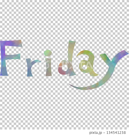 綺麗な水彩模様のFridayのアイコンのイメージのイラスト 綺麗な水彩模様のFridayのアイコンのイメージのイラスト 134541238