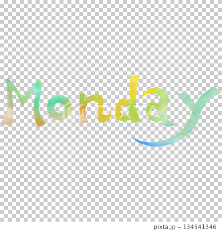綺麗な水彩模様のMondayのアイコンのイメージのイラスト 134541346