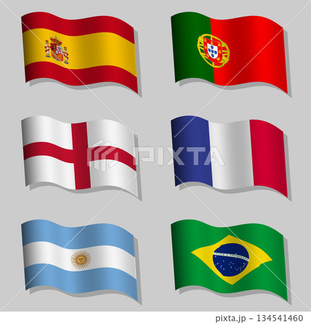 Large set of wavy flags of the world Large set of wavy flags of the world 134541460