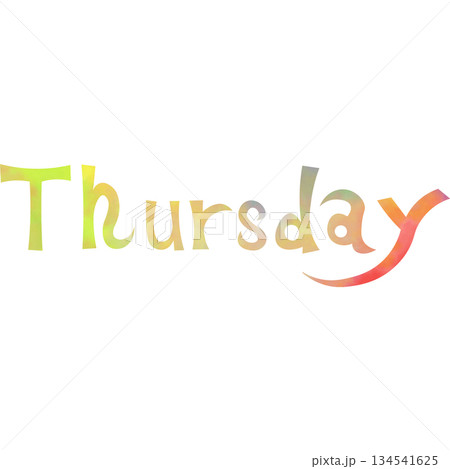 綺麗な水彩模様のThursdayのアイコンのイメージのイラスト 綺麗な水彩模様のThursdayのアイコンのイメージのイラスト 134541625