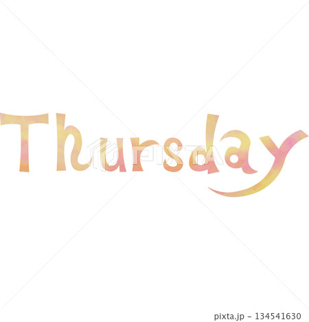 綺麗な水彩模様のThursdayのアイコンのイメージのイラスト 134541630