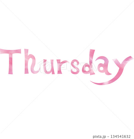 綺麗な水彩模様のThursdayのアイコンのイメージのイラスト 綺麗な水彩模様のThursdayのアイコンのイメージのイラスト 134541632
