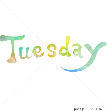 綺麗な水彩模様のTuesdayのアイコンのイメージのイラスト 綺麗な水彩模様のTuesdayのアイコンのイメージのイラスト 134541822