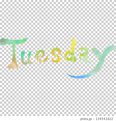綺麗な水彩模様のTuesdayのアイコンのイメージのイラスト 綺麗な水彩模様のTuesdayのアイコンのイメージのイラスト 134541822