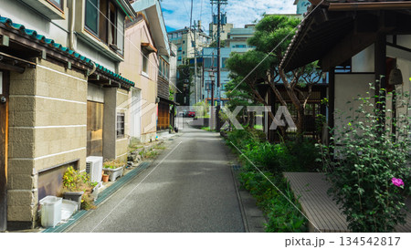 少し年季を感じる住宅街の路地 少し年季を感じる住宅街の路地 134542817