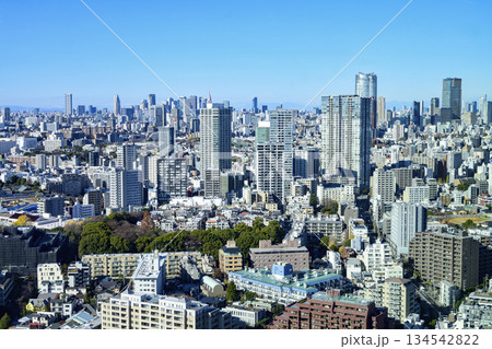 東京都港区　高輪ゲートウェイシティ 　ニュウマン高輪　28階　翠の庭から六本木ヒルズから都庁方面 134542822