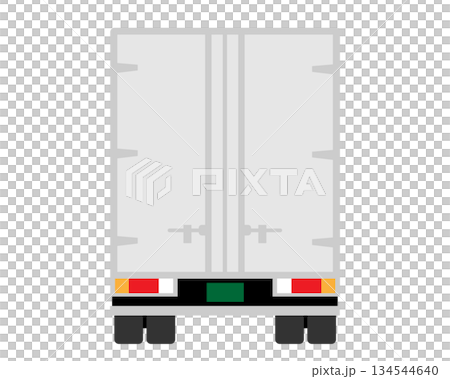 從後面看到的卡車(廂式車身,綠色車牌) 從後面看到的卡車(廂式車身,綠色車牌) 134544640