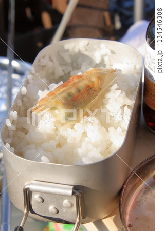 琵琶湖キャンプ　朝の景色と野鳥と手作り餃子 134546308
