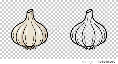Simple garlic icon illustration 134546395