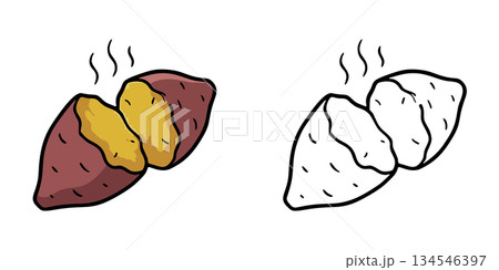 シンプルな焼き芋のアイコンイラスト 134546397