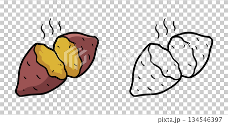 シンプルな焼き芋のアイコンイラスト 134546397