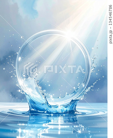 瑞々しい水の輪 134546786
