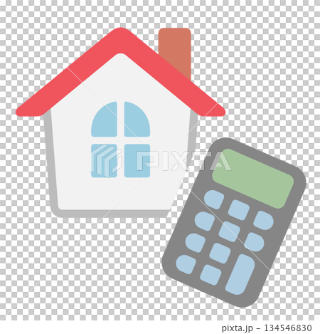 house and calculator icon 134546830