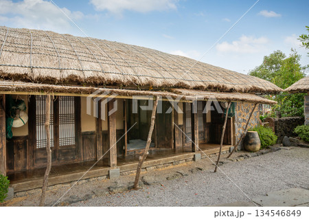 Traditional houses in Jeju Island 134546849
