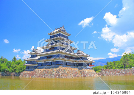 長野県松本市、国宝松本城の風景 長野県松本市、国宝松本城の風景 134546994