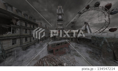 荒廃した街の風景 134547214