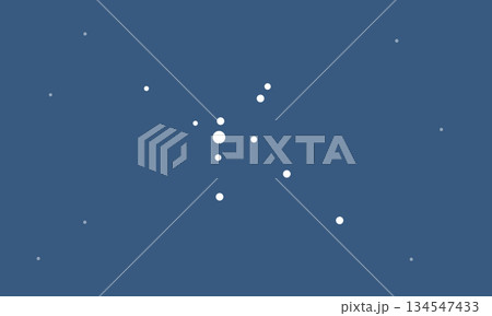 星空を背景に浮かぶわし座のイラスト（星のみで連結線なし） 134547433