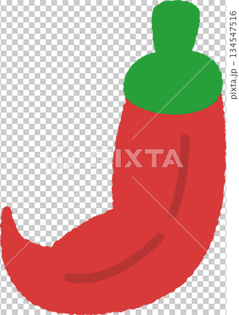 手書き風の単品アイコンイラスト 野菜 唐辛子 手書き風の単品アイコンイラスト 野菜 唐辛子 134547516