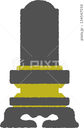 手書き風のシンプルアイコンイラスト　本位牌 134547550